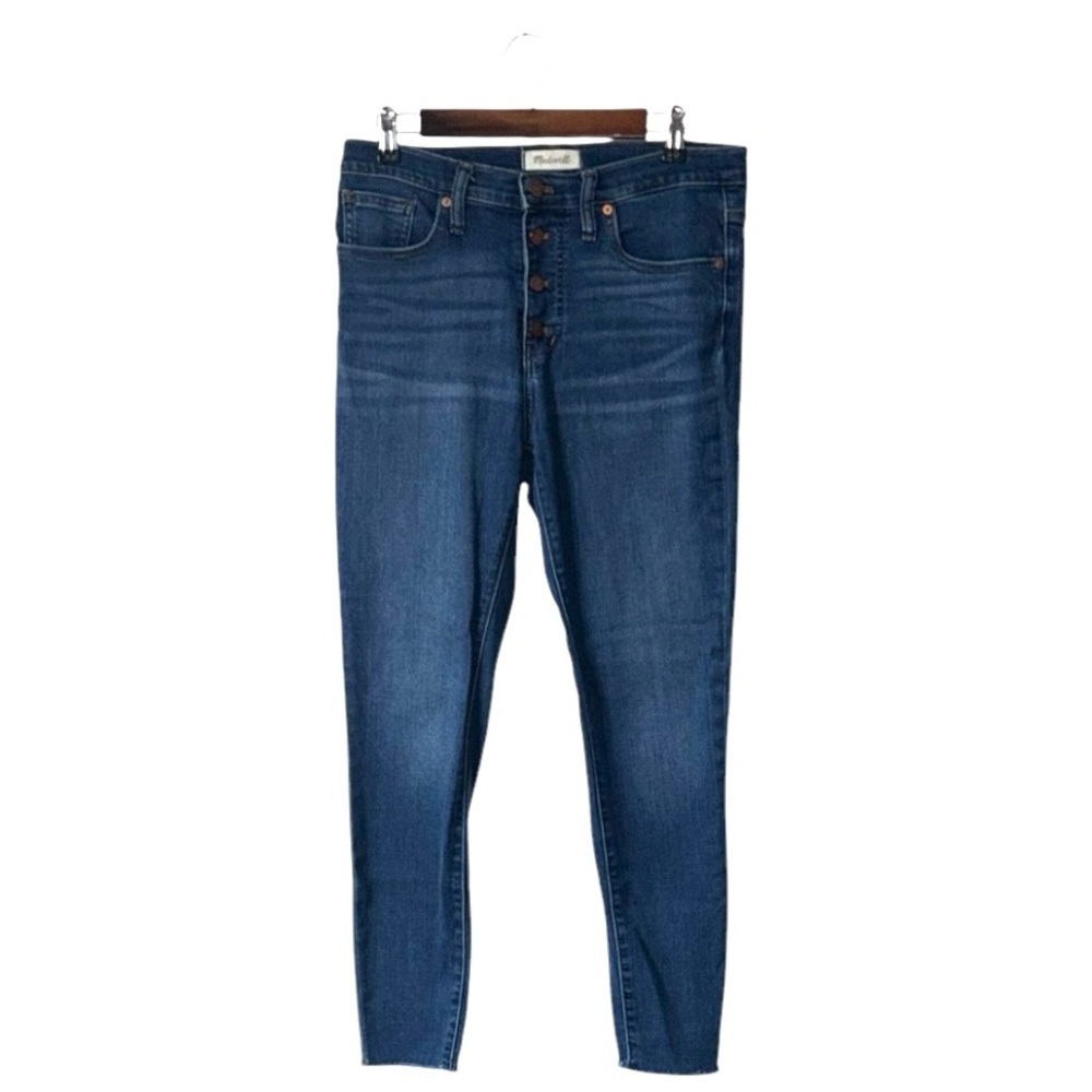 Madewell 9” Mid-Rise Skinny Jeans Blue Button Fly Denim Size 29